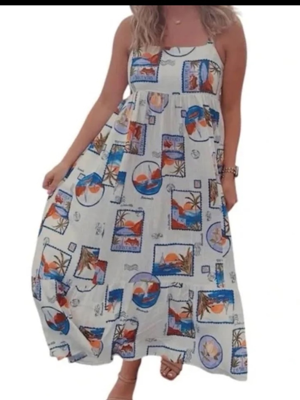 Paper Heart Anthropologie La Dolce Vita Postcard Travel Vacation Dress
